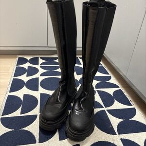 Ganni Chelsea Black Knee-High Women's Boots